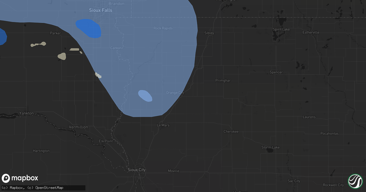 Hail map in Alton, IA on July 25, 2026