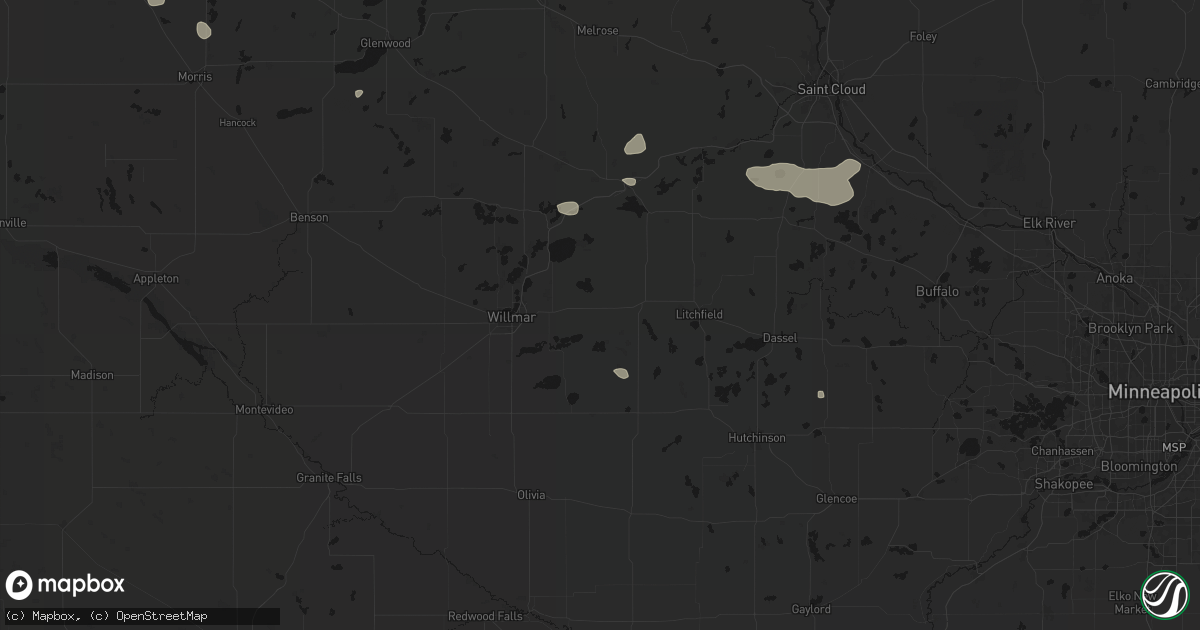 Hail map in Atwater, MN on July 25, 2026