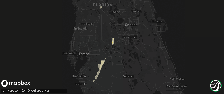 Hail map in Auburndale, FL on July 25, 2026