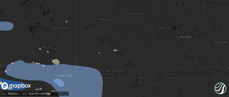 Hail map in Avoca, MN on July 25, 2026
