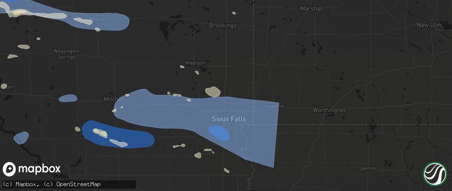 Hail map in Baltic, SD on July 25, 2026