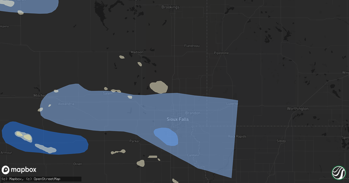 Hail map in Baltic, SD on July 25, 2026