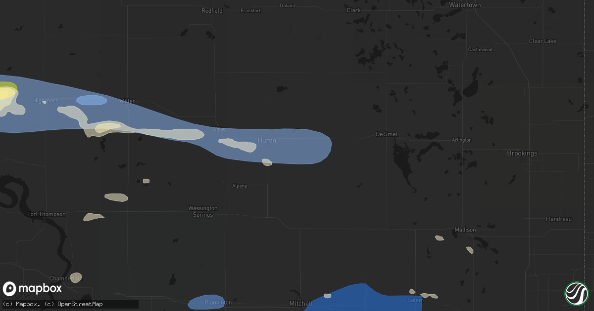 Hail map in Cavour, SD on July 25, 2026