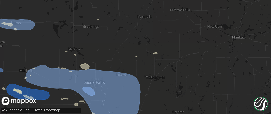 Hail map in Chandler, MN on July 25, 2026