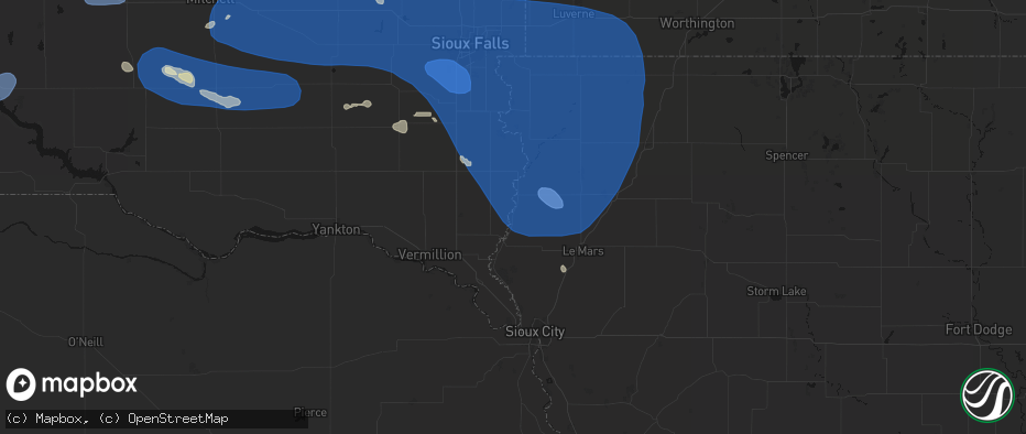 Hail map in Chatsworth, IA on July 25, 2026