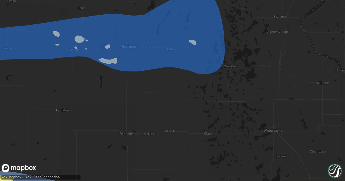 Hail map in Conde, SD on July 25, 2026