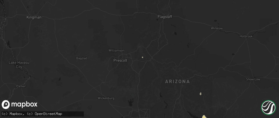 Hail map in Dewey, AZ on July 25, 2026