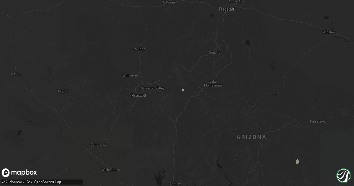 Hail map in Dewey, AZ on July 25, 2026