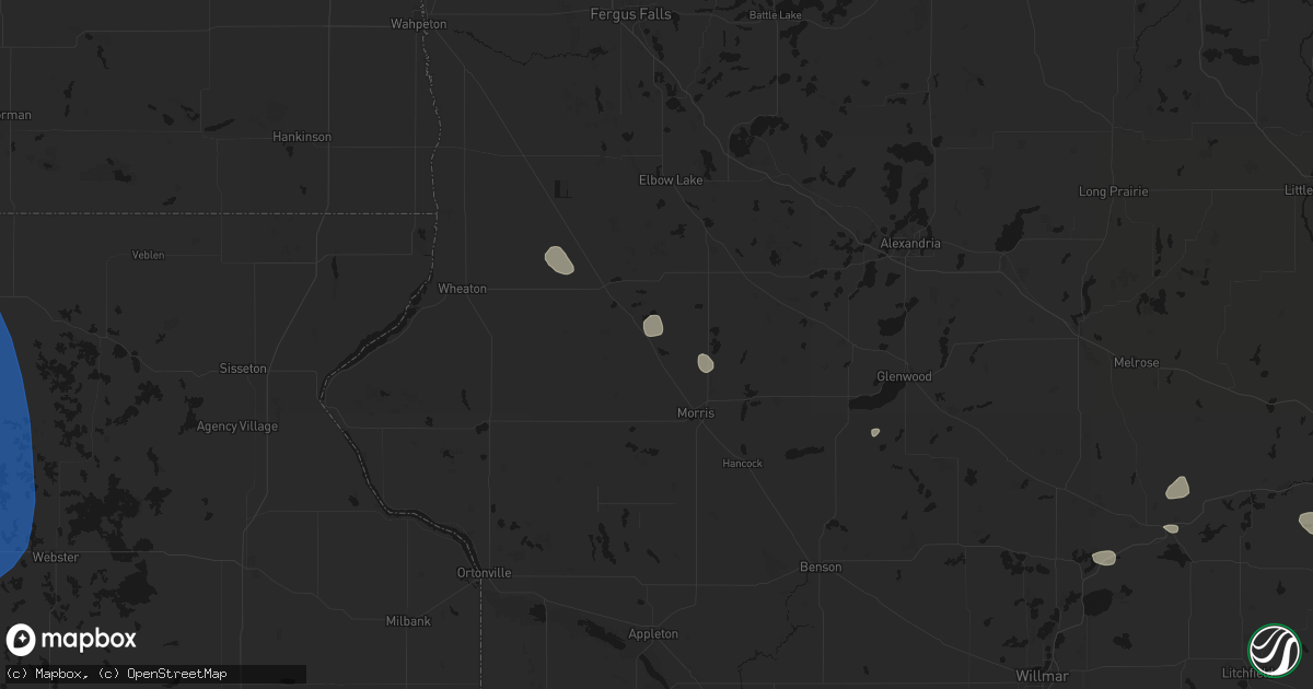 Hail map in Donnelly, MN on July 25, 2026