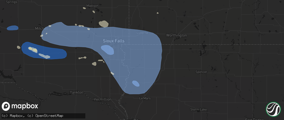 Hail map in Doon, IA on July 25, 2026