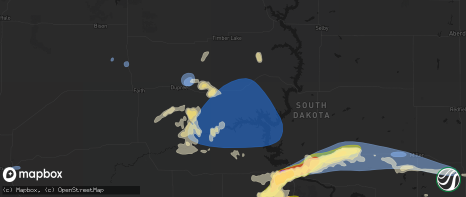 Hail map in Eagle Butte, SD on July 25, 2026