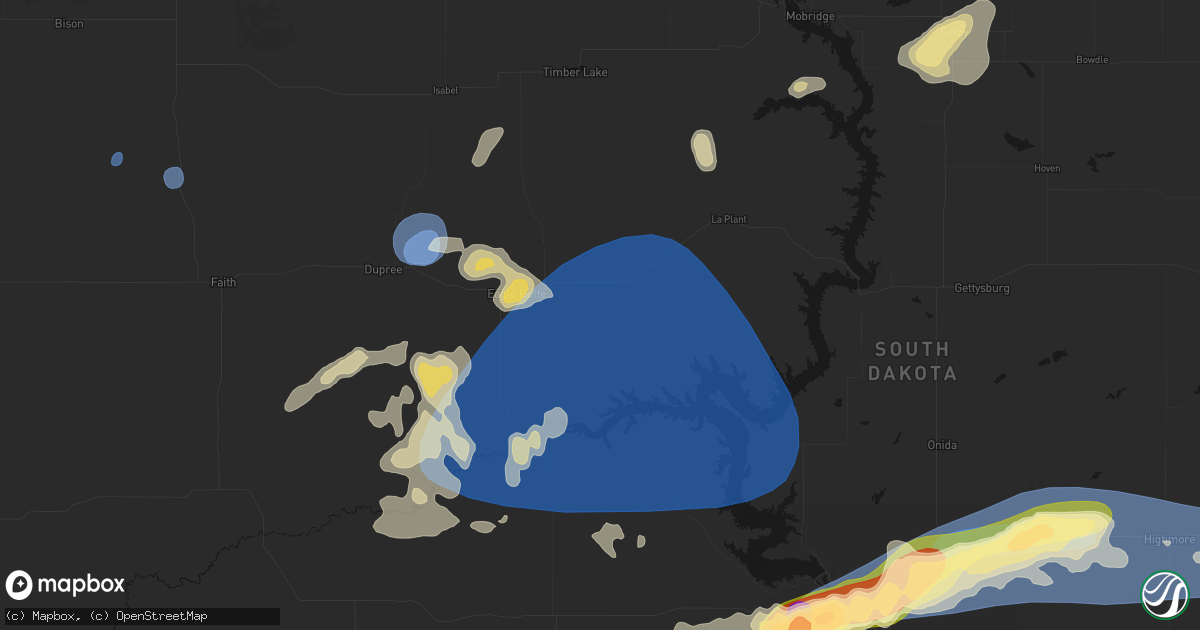 Hail map in Eagle Butte, SD on July 25, 2026