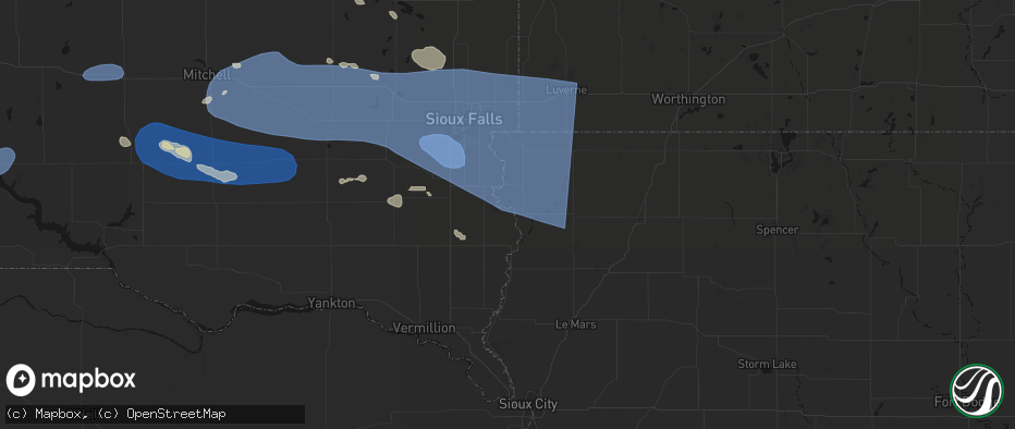 Hail map in Fairview, SD on July 25, 2026