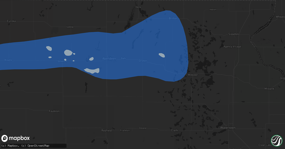 Hail map in Ferney, SD on July 25, 2026