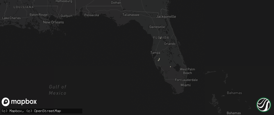 Hail map in Florida on July 25, 2026