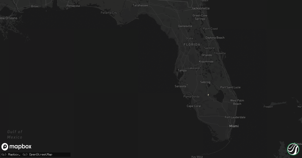 Hail map in Florida on July 25, 2026