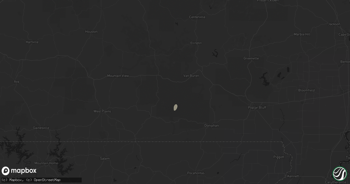 Hail map in Fremont, MO on July 25, 2026