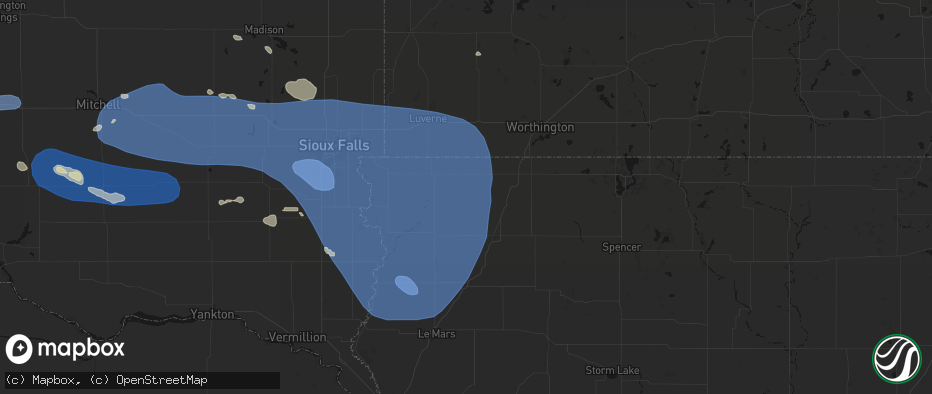 Hail map in George, IA on July 25, 2026