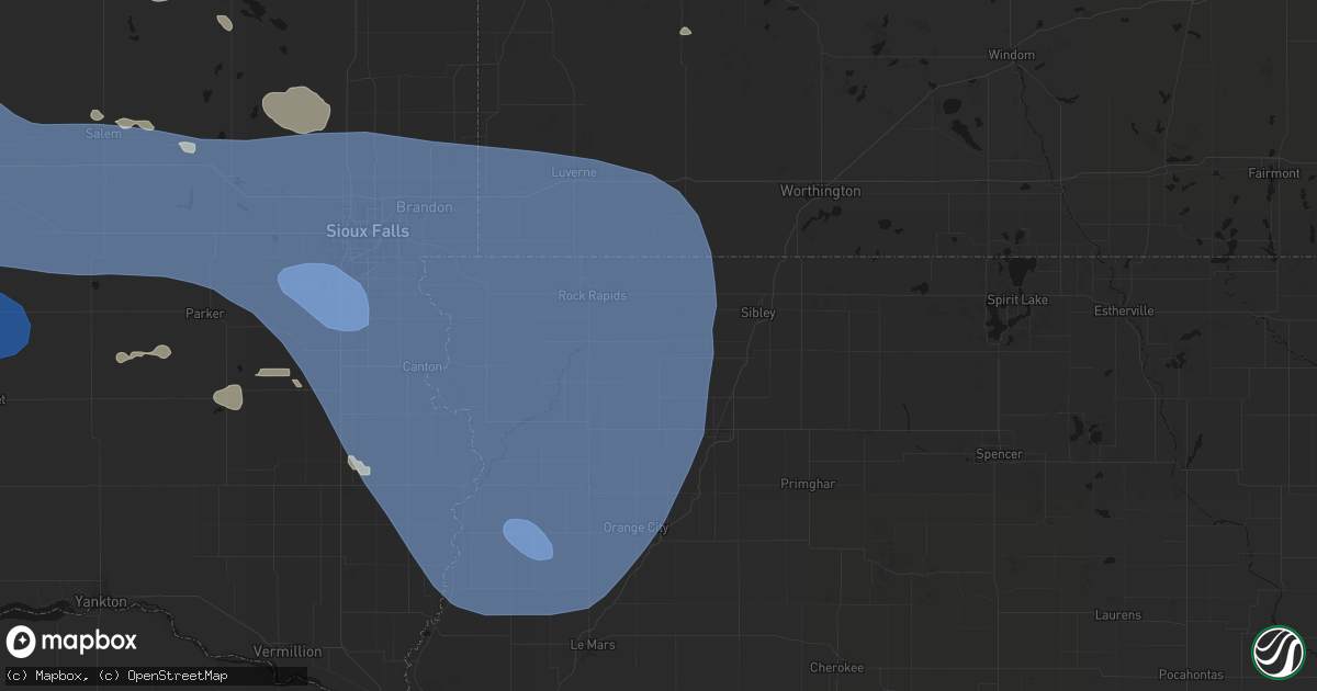 Hail map in George, IA on July 25, 2026