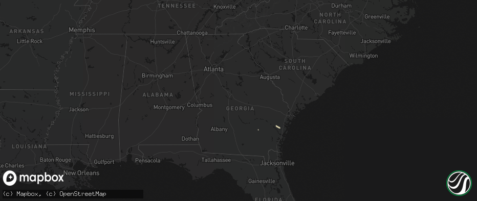 Hail map in Georgia on July 25, 2026