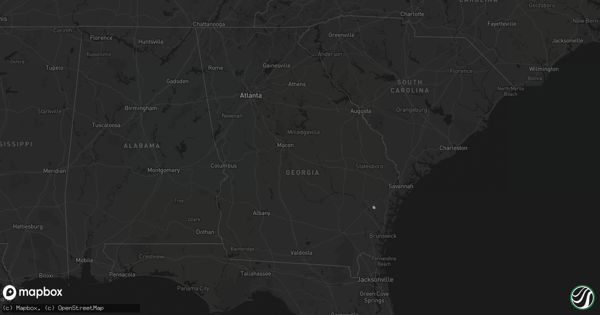 Hail map in Georgia on July 25, 2026