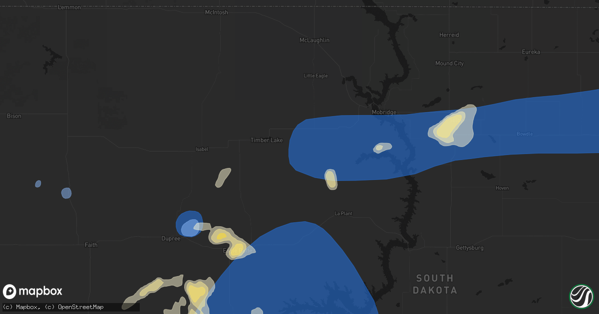 Hail map in Glencross, SD on July 25, 2026