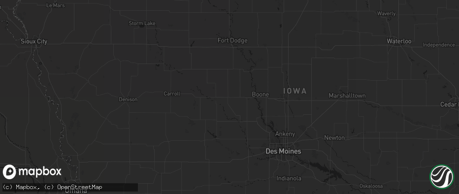 Hail map in Grand Junction, IA on July 25, 2026