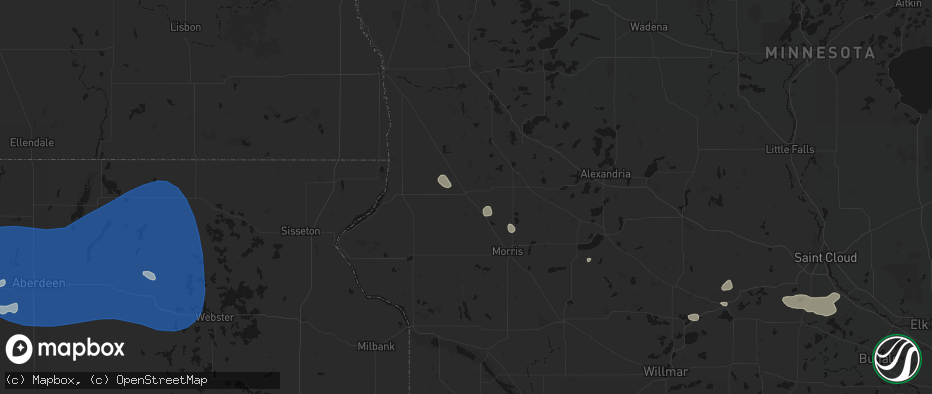 Hail map in Herman, MN on July 25, 2026