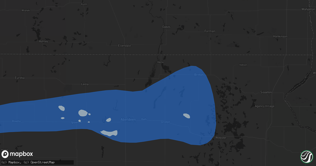 Hail map in Houghton, SD on July 25, 2026