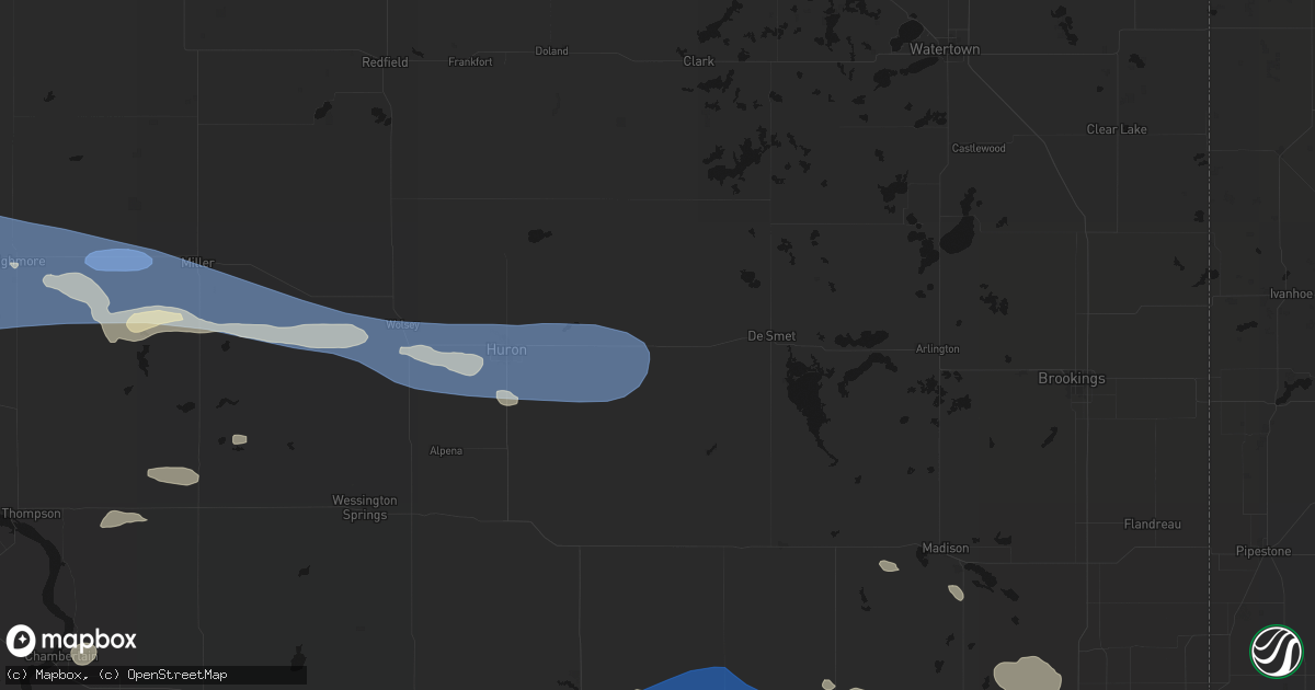 Hail map in Iroquois, SD on July 25, 2026