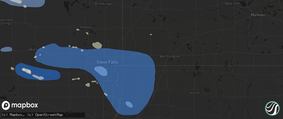 Hail map in Kanaranzi, MN on July 25, 2026