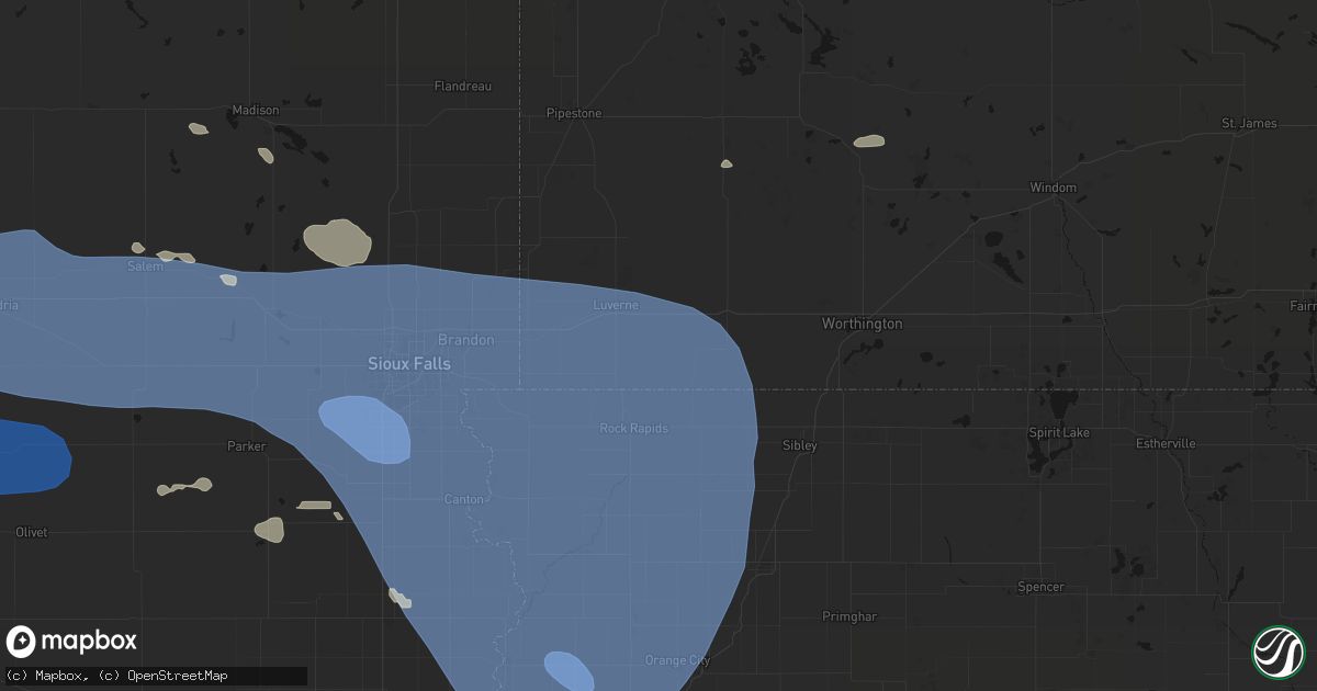 Hail map in Kanaranzi, MN on July 25, 2026