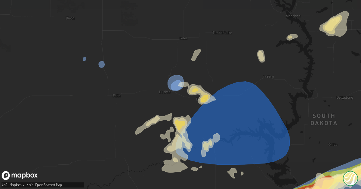 Hail map in Lantry, SD on July 25, 2026