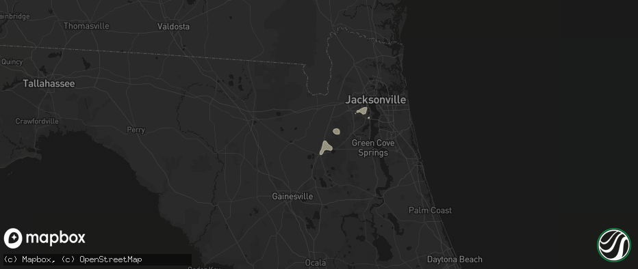 Hail map in Lawtey, FL on July 25, 2026
