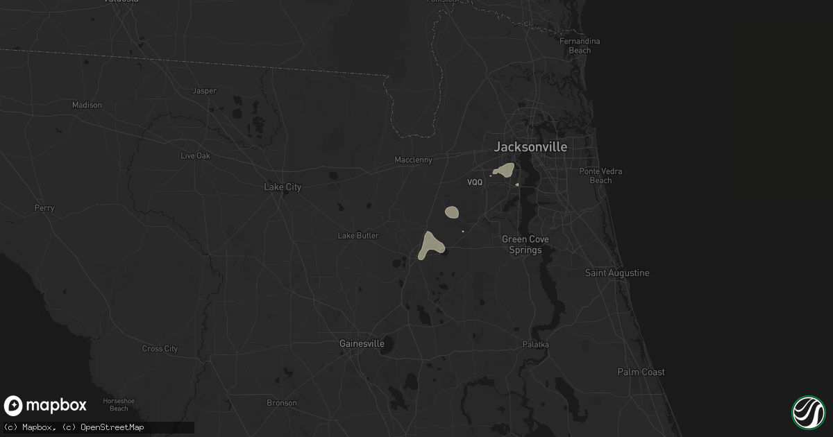 Hail map in Lawtey, FL on July 25, 2026