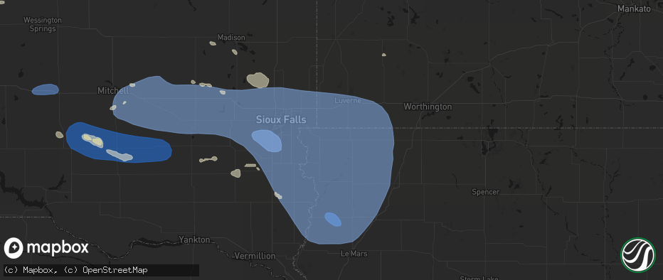Hail map in Lester, IA on July 25, 2026