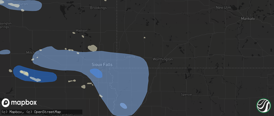Hail map in Magnolia, MN on July 25, 2026