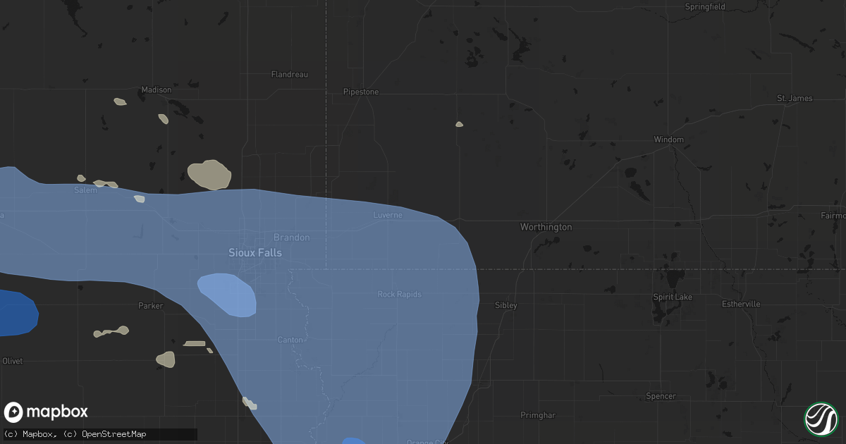 Hail map in Magnolia, MN on July 25, 2026