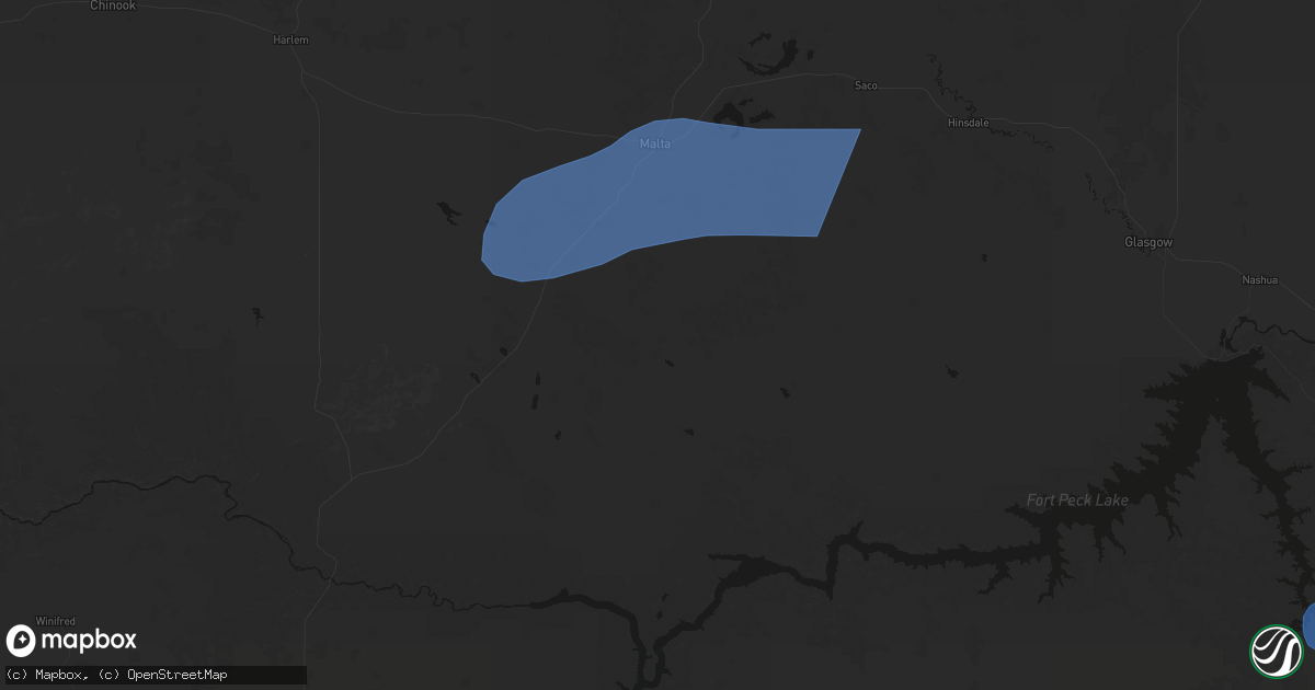 Hail map in Malta, MT on July 25, 2026