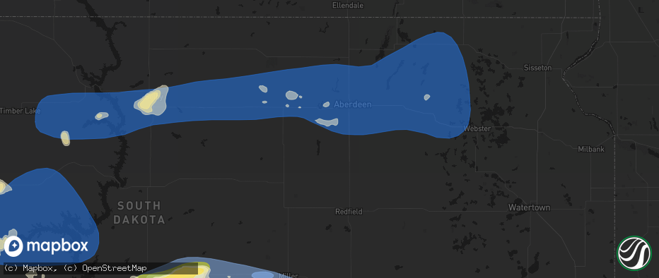 Hail map in Mansfield, SD on July 25, 2026