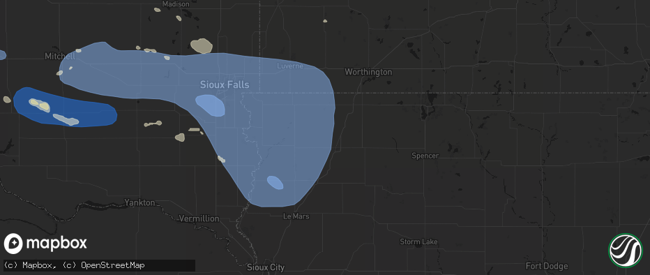 Hail map in Matlock, IA on July 25, 2026