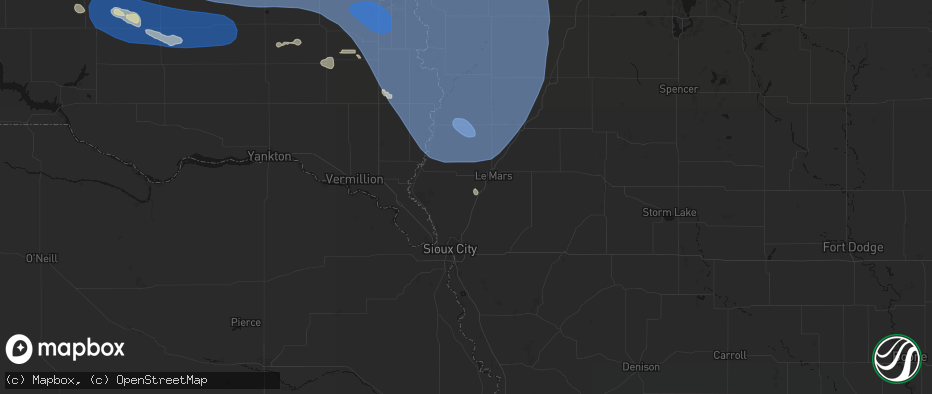 Hail map in Merrill, IA on July 25, 2026