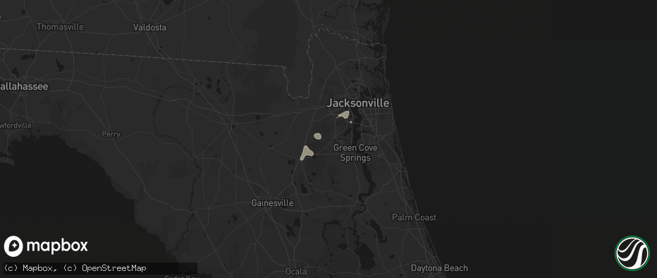 Hail map in Middleburg, FL on July 25, 2026