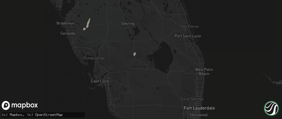 Hail map in Moore Haven, FL on July 25, 2026
