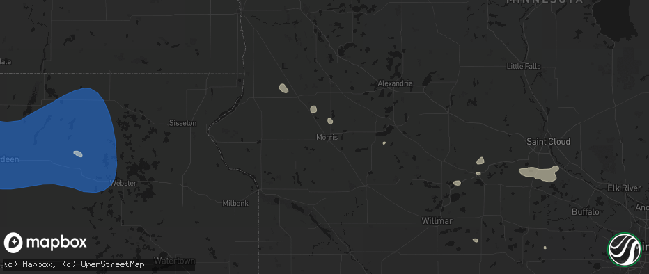Hail map in Morris, MN on July 25, 2026