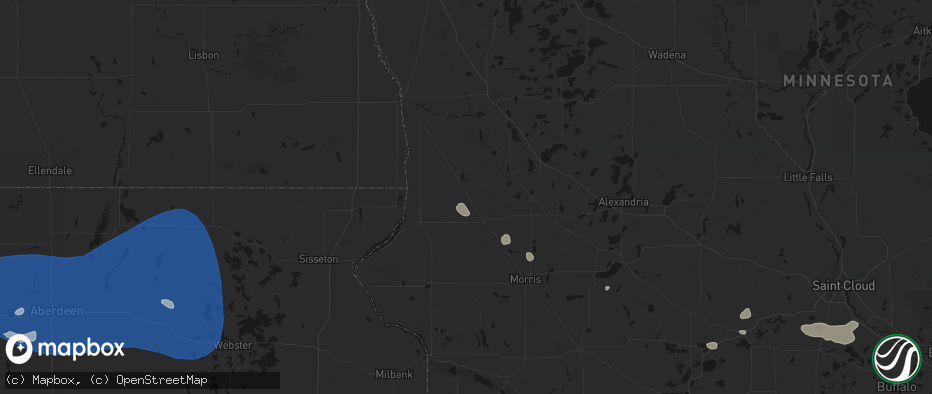 Hail map in Norcross, MN on July 25, 2026