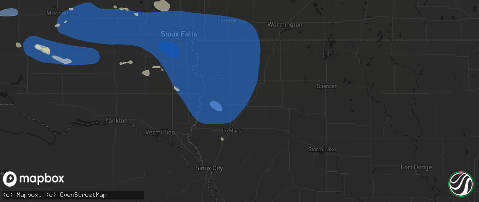 Hail map in Orange City, IA on July 25, 2026