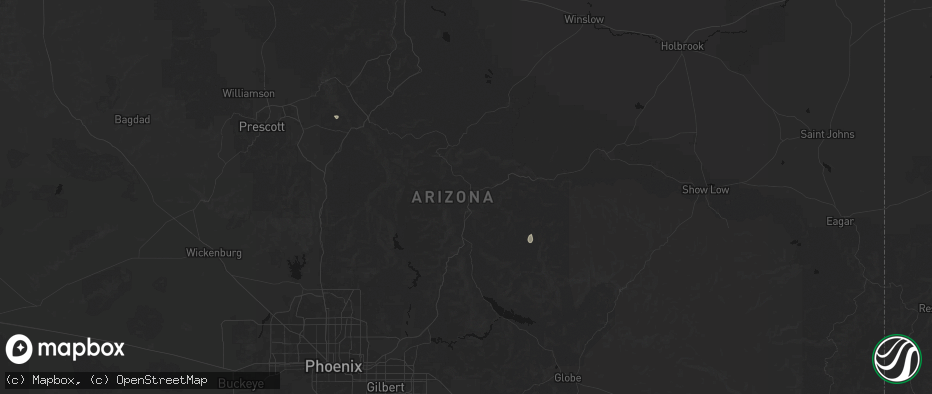 Hail map in Payson, AZ on July 25, 2026