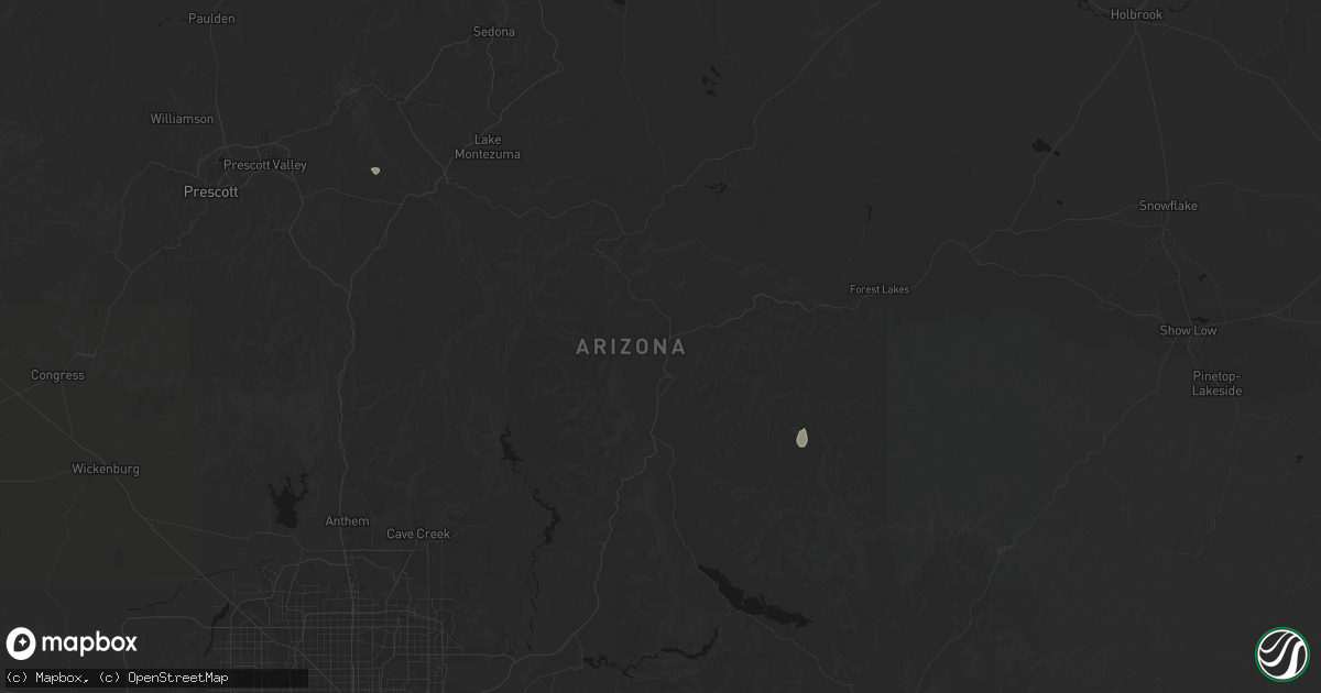 Hail map in Payson, AZ on July 25, 2026