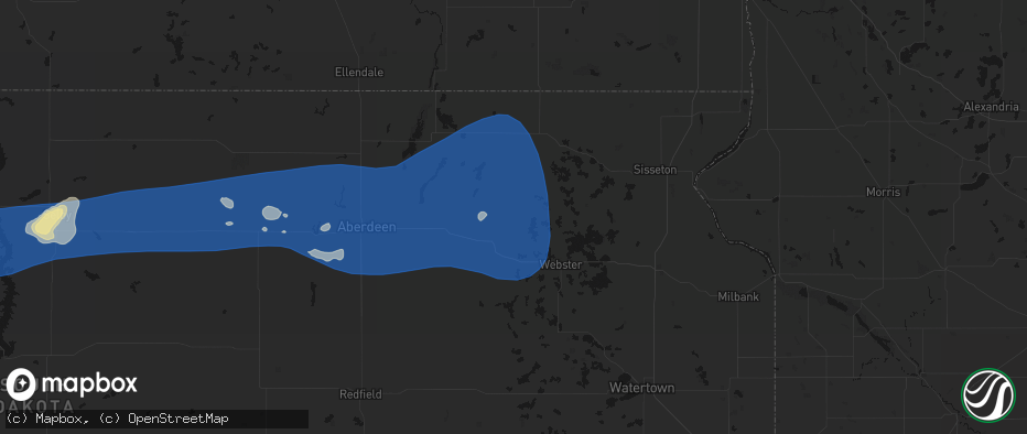 Hail map in Pierpont, SD on July 25, 2026